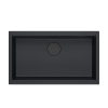 LOGAN 110 GraniteQ zlewozmywak pure carbon 76x44x23,5 cm 1-komorowy wpuszczany z syfonem manualnym pure carbon