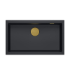 LOGAN 110 GraniteQ zlewozmywak pure carbon 76x44x23,5 cm 1-komorowy wpuszczany z syfonem manualnym złoty