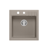 PETER 110 GraniteQ zlewozmywak granitowy soft taupe 1-komorowy z/o (50x52x20) z syfonem i zaślepką