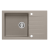 PETER 111 GraniteQ zlewozmywak granitowy soft taupe 1-komorowy z/o (78x50x20) z syfonem i zaślepką