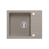 PETER 116 GraniteQ zlewozmywak granitowy soft taupe 1-komorowy z/o (62x50x20) z syfonem i zaślepką