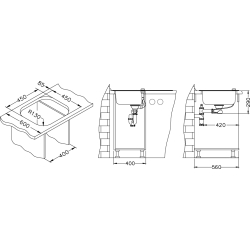 ALVEUS WAVE 20 zlewozmywak szklany custom (RAL/Twój własny wzór lub kolor) odwracalny