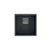 QUADRON DAVID 40 GraniteQ zlewozmywak black diamond 42x42x22,5 cm 1-komorowy b/o komora podwieszana kwadratowy odpływ + syfon manualny stal szczotkowa