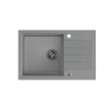 PETER 111 GraniteQ zlewozmywak granitowy silver stone 1-komorowy z/o (78x50x20) z syfonem i zaślepką