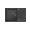 QUADRON PETER 111 GraniteQ zlewozmywak granitowy black dotted (czarny) 1-komorowy z/o (78x50x20) z syfonem save space i zaślepką