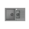 QUADRON PETER 156 GraniteQ zlewozmywak granitowy silver stone 1,5-komorowy z/o (78x50x20) z syfonem i zaślepką