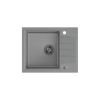 QUADRON PETER 116 GraniteQ zlewozmywak granitowy silver stone 1-komorowy z/o (62x50x20) z syfonem i zaślepką