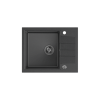 QUADRON PETER 116 GraniteQ zlewozmywak granitowy black dotted (czarny) 1-komorowy z/o (62x50x20) z syfonem save space i zaślepką