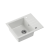 PETER 116 GraniteQ zlewozmywak granitowy snow white 1-komorowy z/o (62x50x20) z syfonem save space i zaślepką