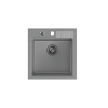 QUADRON PETER 110 GraniteQ zlewozmywak granitowy silver stone 1-komorowy z/o (50x52x20) z syfonem i zaślepką