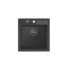 QUADRON PETER 110 GraniteQ zlewozmywak granitowy black dotted (czarny) 1-komorowy z/o (50x52x20) z syfonem i zaślepką
