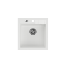 QUADRON PETER 110 GraniteQ zlewozmywak granitowy snow white 1-komorowy z/o (50x52x20) z syfonem i zaślepką