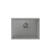 QUADRON ALEC 50 GraniteQ zlewozmywak silver stone 53,5x40x20,5 cm 1-komorowy b/o komora podwieszana okrągły odpływ + syfon manualny stal szczotkowana