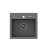 QUADRON JOHNNY 110 GraniteQ zlewozmywak granitowy silver stone 1-komorowy b/o (50x47x18,5), z syfonem i zaślepką stal szlachetna