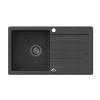 QUADRON JOHNNY 111 GraniteQ zlewozmywak granitowy black dotted (czarny) 1-komorowy z/o (77x44x18,5), z syfonem i zaślepką stal szlachetna