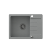 QUADRON JOHNNY 116 GraniteQ zlewozmywak granitowy silver strone 1-komorowy z/o (60x44x18,5), z syfonem i zaślepką stal szlachetna