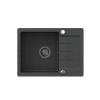 QUADRON JOHNNY 116 GraniteQ zlewozmywak granitowy black dotted (czarny) 1-komorowy z/o (60x44x18,5), z syfonem i zaślepką stal szlachetna