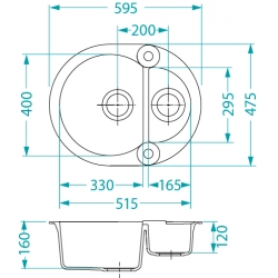 ALVEUS ROLL 80 zlewozmywak granitowy beżowy