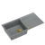EVAN 146 XL GraniteQ zlewozmywak z syfonem Push 2 Open 1-komorowy z/o (1000x500x210; kom. 420x480) silver stone / elementy złote