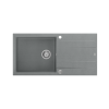 QUADRON EVAN 146 XL GraniteQ zlewozmywak z syfonem Push 2 Open 1-komorowy z/o (1000x500x210; kom. 420x480) silver stone / elementy stalowe