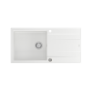 QUADRON EVAN 146 XL GraniteQ zlewozmywak z syfonem Push 2 Open 1-komorowy z/o (1000x500x210; kom. 420x480) snow white / elementy stalowe