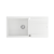 EVAN 146 XL GraniteQ zlewozmywak z syfonem Push 2 Open 1-komorowy z/o (1000x500x210; kom. 420x480) snow white / elementy stalowe