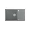 EVAN 136 XL GraniteQ zlewozmywak z syfonem Push To Open 1-komorowy z/o (860x500x210; kom. 420x490) silver stone / elementy stalowe