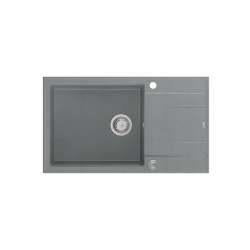 EVAN 136 XL GraniteQ zlewozmywak z syfonem Push To Open 1-komorowy z/o (860x500x210; kom. 420x490) silver stone / elementy stalowe