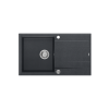 EVAN 111 GraniteQ zlewozmywak z syfonemPush 2 Open 1-komorowy z/o (860x500x210) black diamond / elementy stalowe