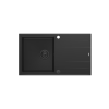 EVAN 111 GraniteQ zlewozmywak z syfonem Push 2 Open 1-komorowy z/o (860x500x210) pure carbon / elementy pure carbon
