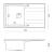 EVAN 111 GraniteQ zlewozmywak z syfonem Push 2 Open 1-komorowy z/o (860x500x210) snow white / elementy miedziane