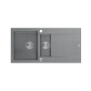 EVAN 156 GraniteQ zlewozmywak z syfonem Push To Open 2-komorowy z/o (1000x500x210; kom. 420x480) silver stone / elementy stalowe