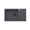 QUADRON CHRISTIAN 136 XL zlewozmywak granitowy 1-komorowy black dotted (czarny) (78x45x18,5) z zaślepką i odpływem pure carbon (czarny) (komora 45x38