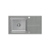 RALPH 111 Fusion GraniteQ silver stone z komorą stalową (780x430x190) z syfonem manualnym i zaślepką
