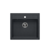QUADRON BILL 110 GRANITEQ zlewozmywak wpuszczany 1-komorowy 595x540x205 mm, black diamond / odpływ stalowy