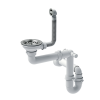 Odpływ zatyczkowy 3 1/2" z syfonem 1-komorowy stal (GRANIT-pionowy), save space