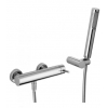 Bateria natryskowa ścienna (kompletna) STICK stal szczotkowana Paffoni Rubinetterie SK168DST