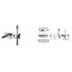 Bateria wannowa podtynkowa TANGO chrom Paffoni Rubinetterie RO001CR