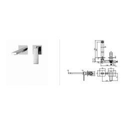 Bateria umywalkowa podtynkowa 200mm ELLE chrom Paffoni Rubinetterie EL105CR70