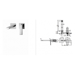 Bateria umywalkowa podtynkowa 250mm ELLE chrom Paffoni Rubinetterie EL106CR70