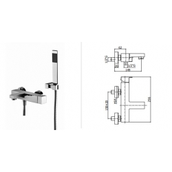 Bateria wannowa ścienna EFFE chrom Paffoni Rubinetterie EF026CR