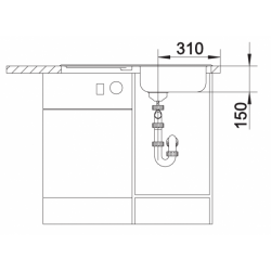 Zlewozmywak BLANCO FLEX Stal matowa odwracalny (1 1/2) 511917