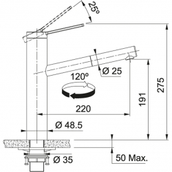 Bateria FRANKE Tango Neo pull-out stal szlachetna 115.0596.388