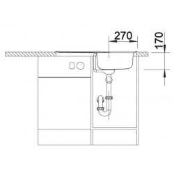 Zlewozmywak BLANCO TIPO 45 S Compact Stal matowa, korek auto. 514104