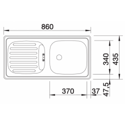 Zlewozmywak BLANCO FLEX Stal matowa odwracalny (1 1/2) 511917