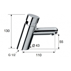 Bateria umywalkowa czasowa 6-8sek TEMPOR chrom Daniel Rubinetterie TEM40010