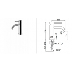 Bateria umywalkowa (clickclack) LIGHT chrom Paffoni Rubinetterie LIG071KCR