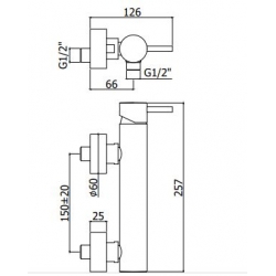Bateria natryskowa ścienna (kompletna) LIGHT stal szczotkowana Paffoni Rubinetterie LIG168DST