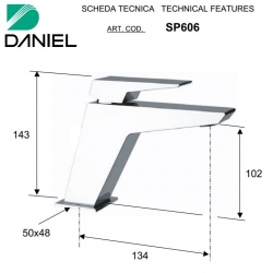 Bateria umywalkowa stojąca (bez korka) SPEED chrom Daniel Rubinetterie SP606CR