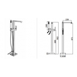 Bateria wannowa podtynkowa EFFE chrom Paffoni Rubinetterie EF033CR